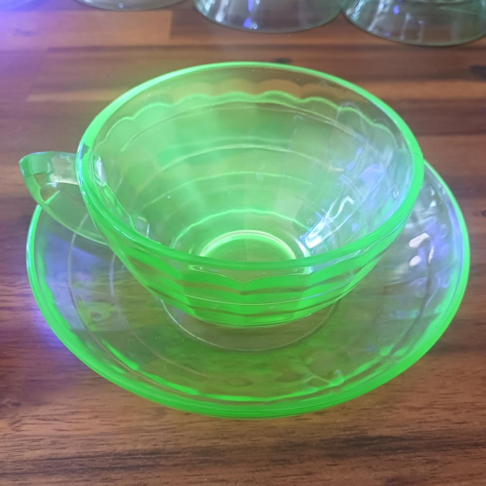 Lot of 2 piece Uranium Glass